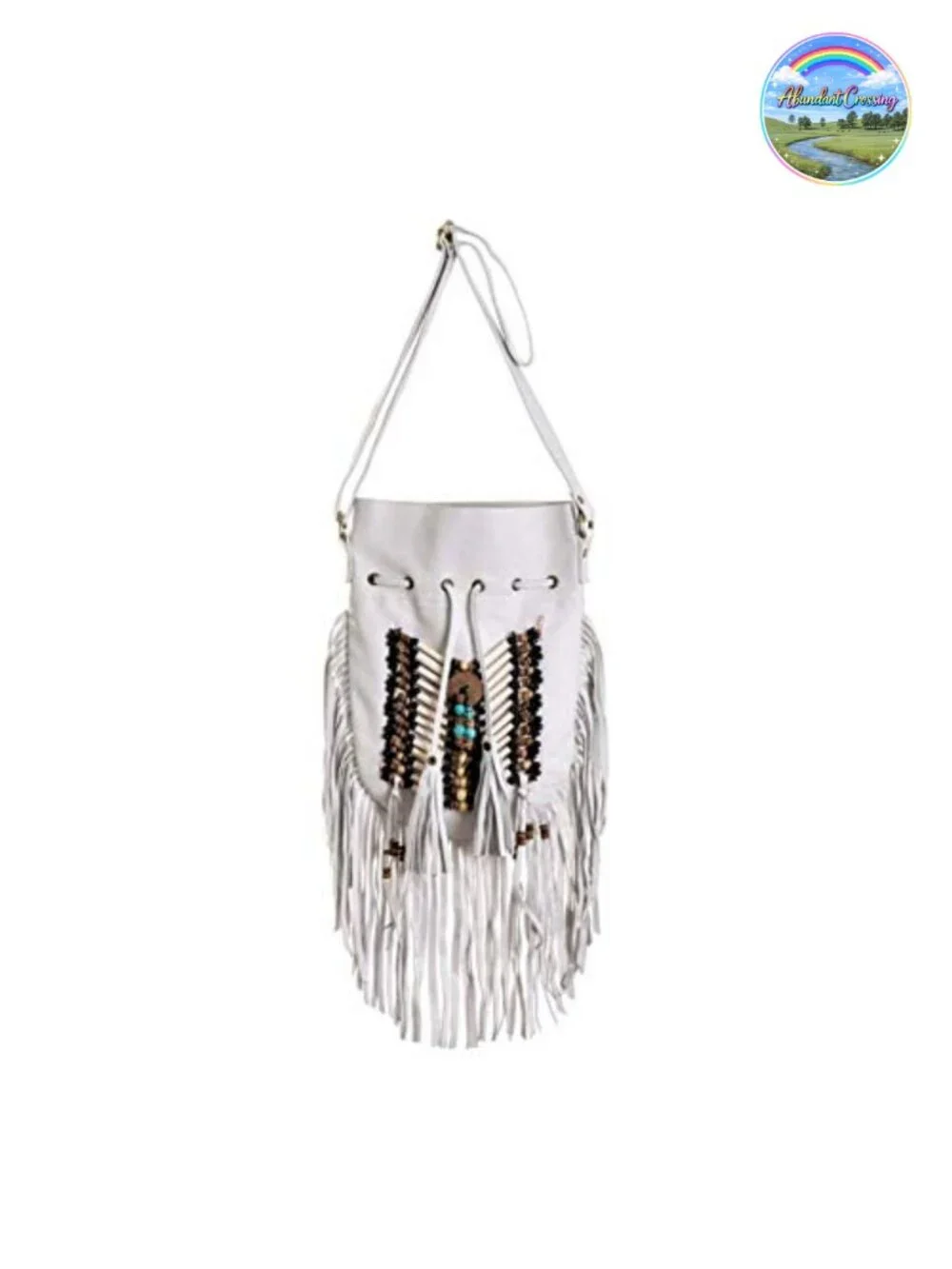 Genuine Leather Fringe Hobo Bag, Crescent Shape Shoulder Purse